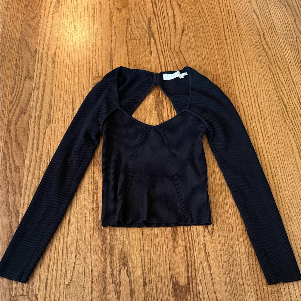 Astr Black Long Sleeve Crop Top